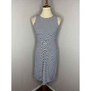 J. McLaughlin Sleeveless Blue White Print Kneelength Catalina Cloth‎ Dress